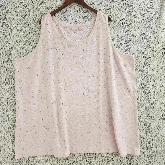 NWT LOGO Layer cut out women's tank top 5X light pink - Picture 1 of 7